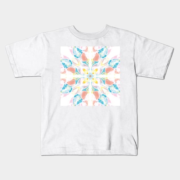 Abstract Floral Design Kids T-Shirt by Hermanitas Design